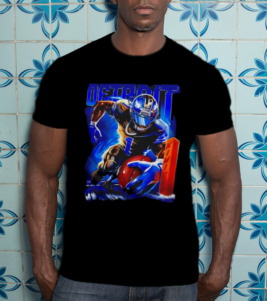 Detroit Kiwiclo X Jameson Williams 1 Football Collection T-Shirt