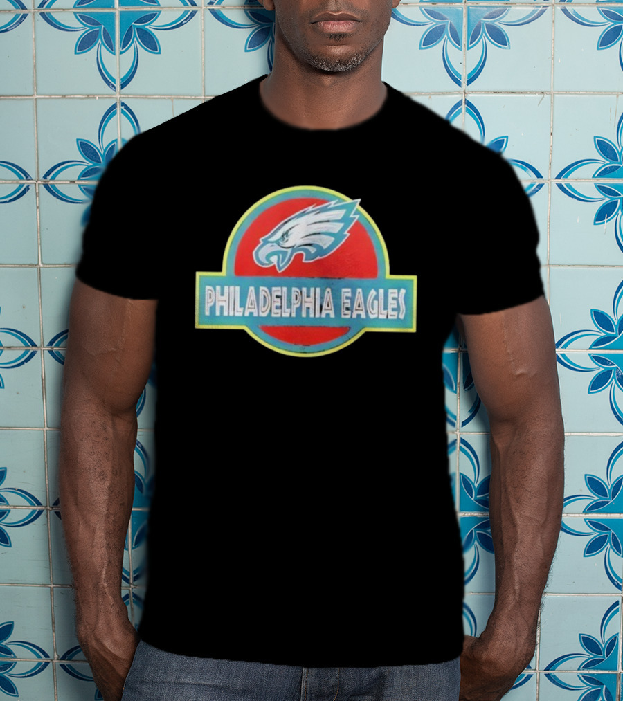 Philadelphia Eagles Jurassic Park Collaboration Logo Vintage Style T-Shirt