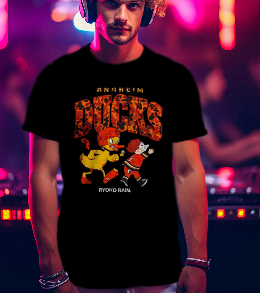 Anaheim Ducks Hockey Mascot And Character Crossover T-Shirt