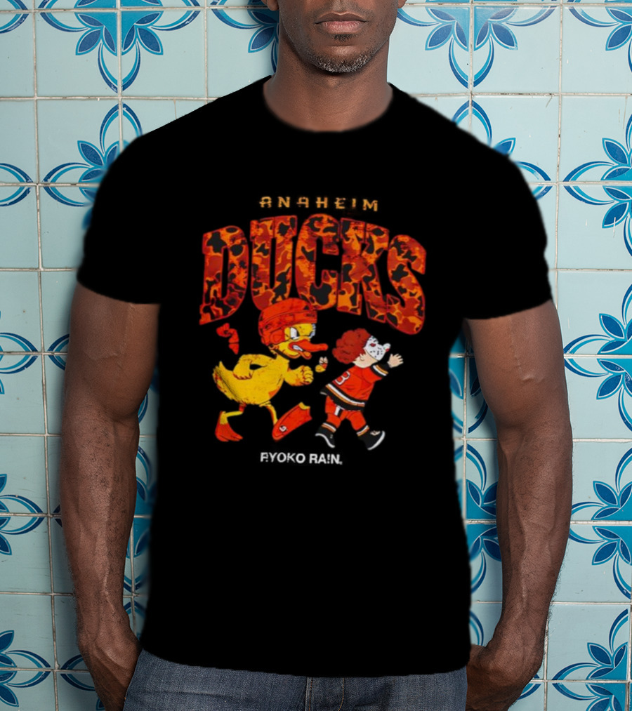 Anaheim Ducks Hockey Mascot And Character Crossover T-Shirt