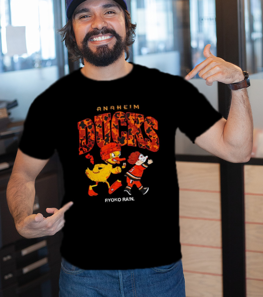 Anaheim Ducks Hockey Mascot And Character Crossover T-Shirt