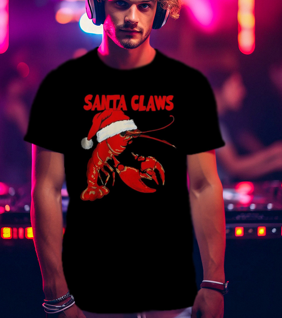 Santa Claws Lobster Christmas Holiday Humor T-Shirt