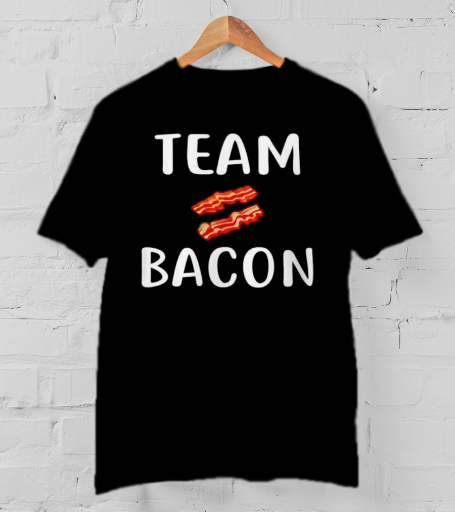 Team Bacon Two Strips Of Bacon Fun Fan Statement T-Shirt