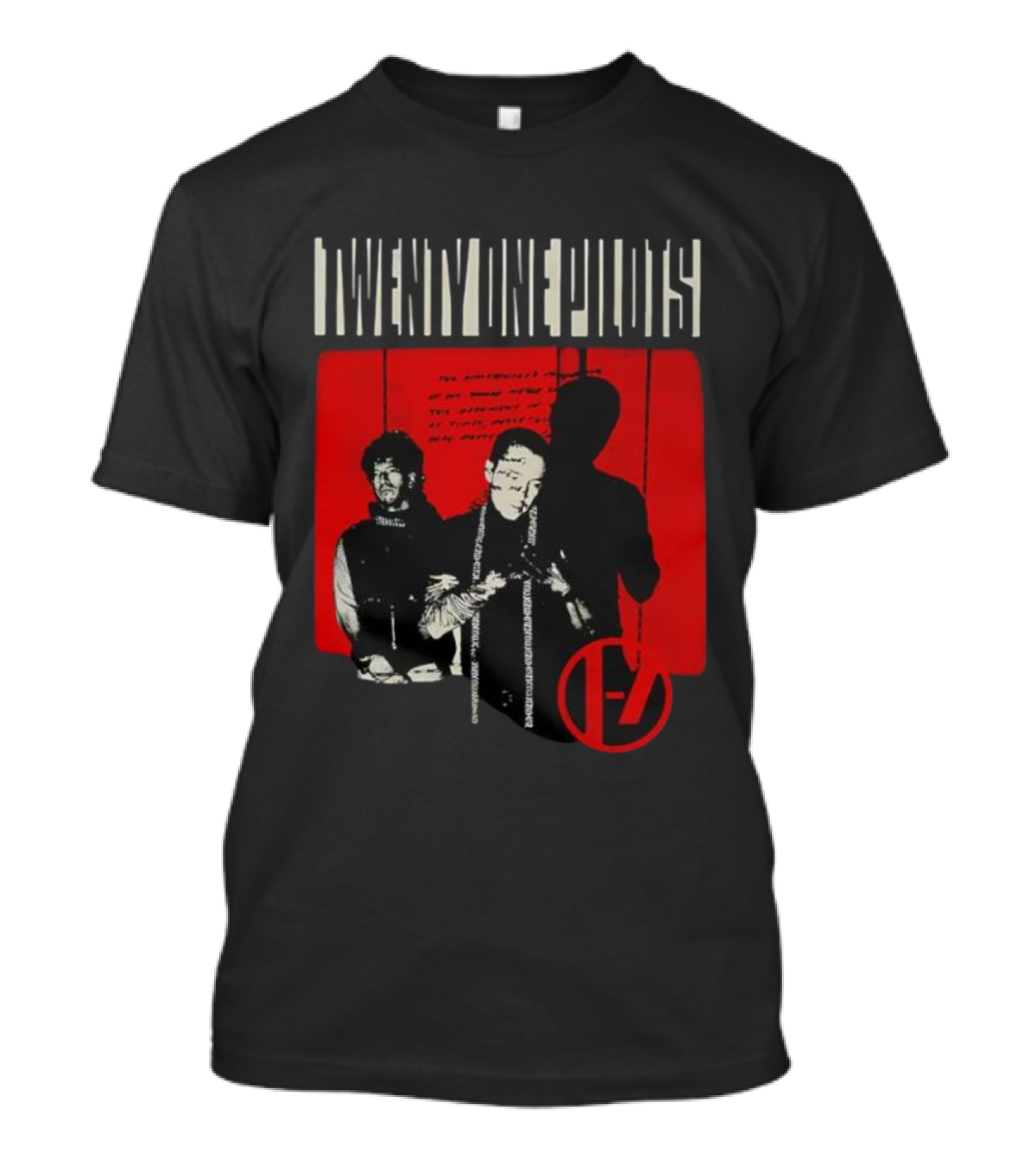 Twenty One Pilots Duo Tyler Joseph Josh Dun Red Shadow Logo T-Shirt