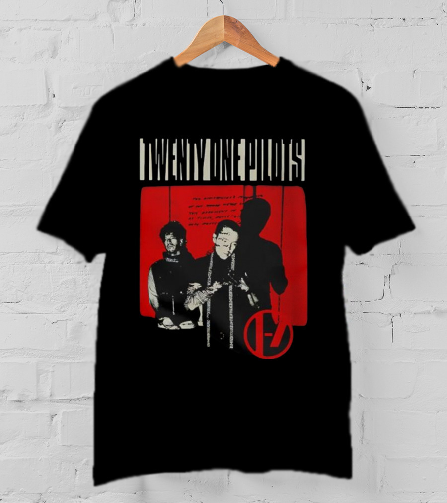 Twenty One Pilots Duo Tyler Joseph Josh Dun Red Shadow Logo T-Shirt