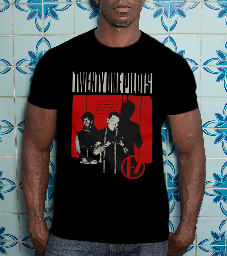 Twenty One Pilots Duo Tyler Joseph Josh Dun Red Shadow Logo T-Shirt