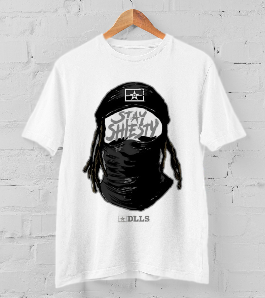 DLLS Stay Shiesty Mask Beanie With Blocks And Star T-Shirt