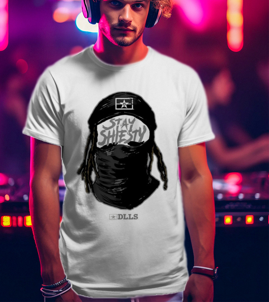 DLLS Stay Shiesty Mask Beanie With Blocks And Star T-Shirt