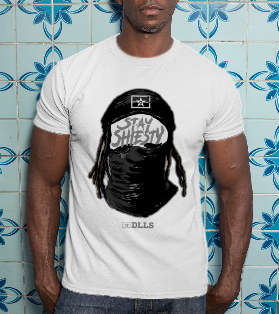 DLLS Stay Shiesty Mask Beanie With Blocks And Star T-Shirt