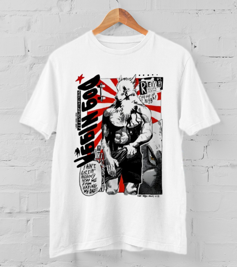 Dog Ningen Food Rex Manga Comic Style T-Shirt