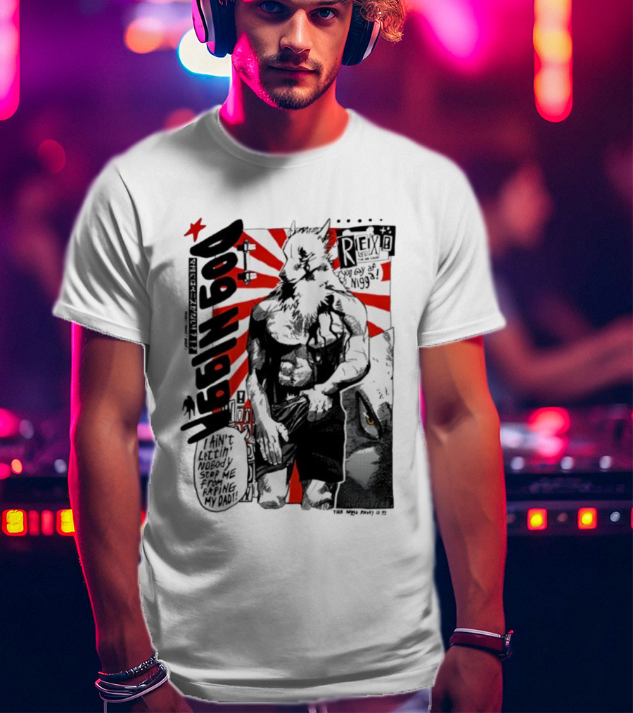 Dog Ningen Food Rex Manga Comic Style T-Shirt