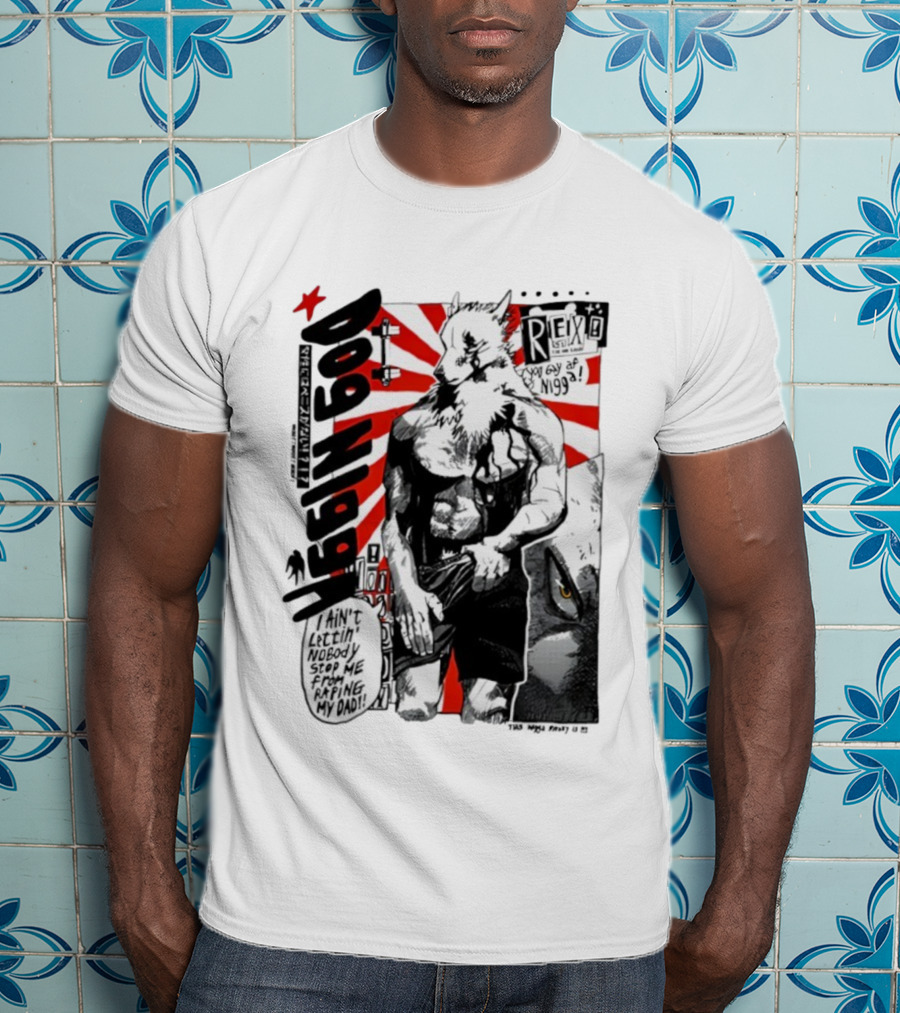 Dog Ningen Food Rex Manga Comic Style T-Shirt