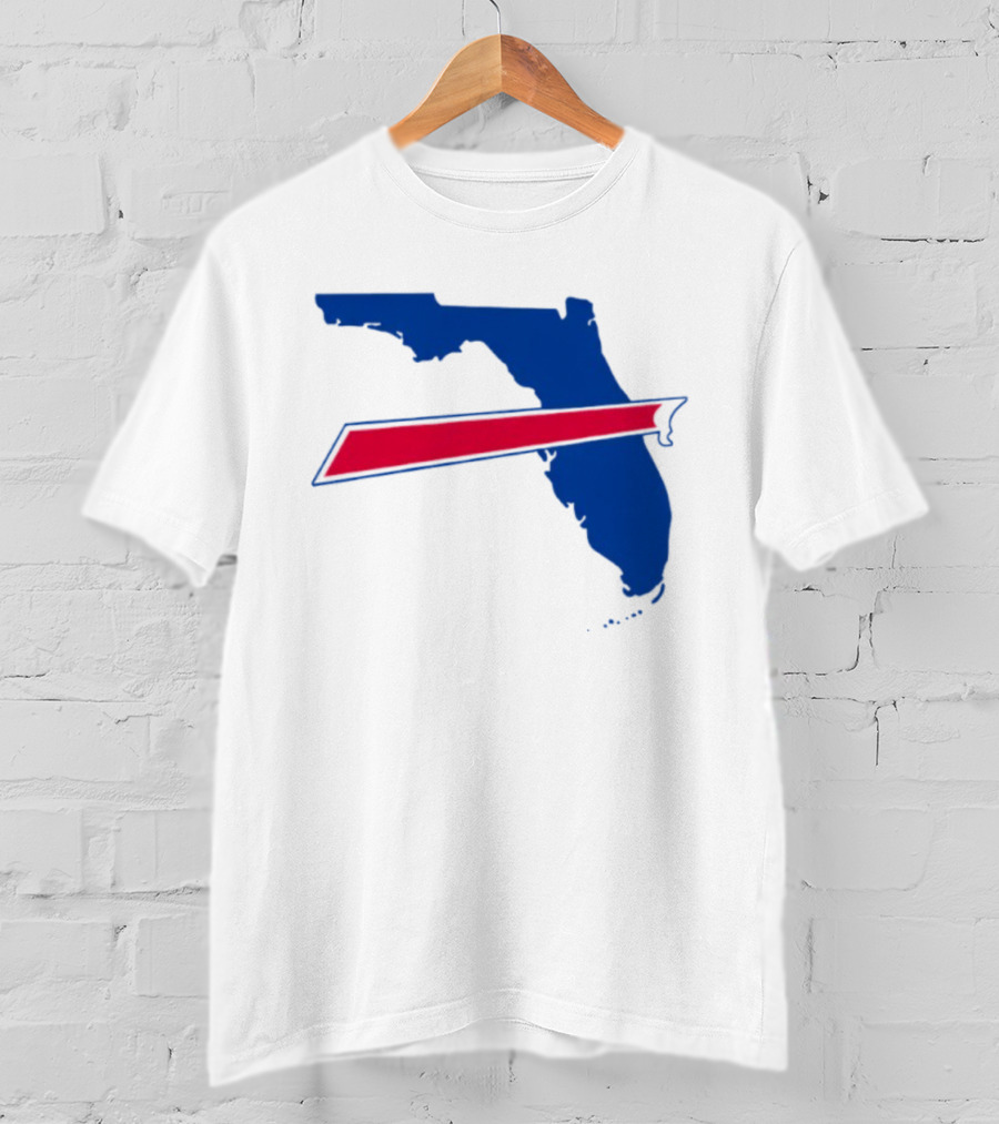 Florida Buffalo Bills Backers Map Outline Classic Fan Symbol T-Shirt