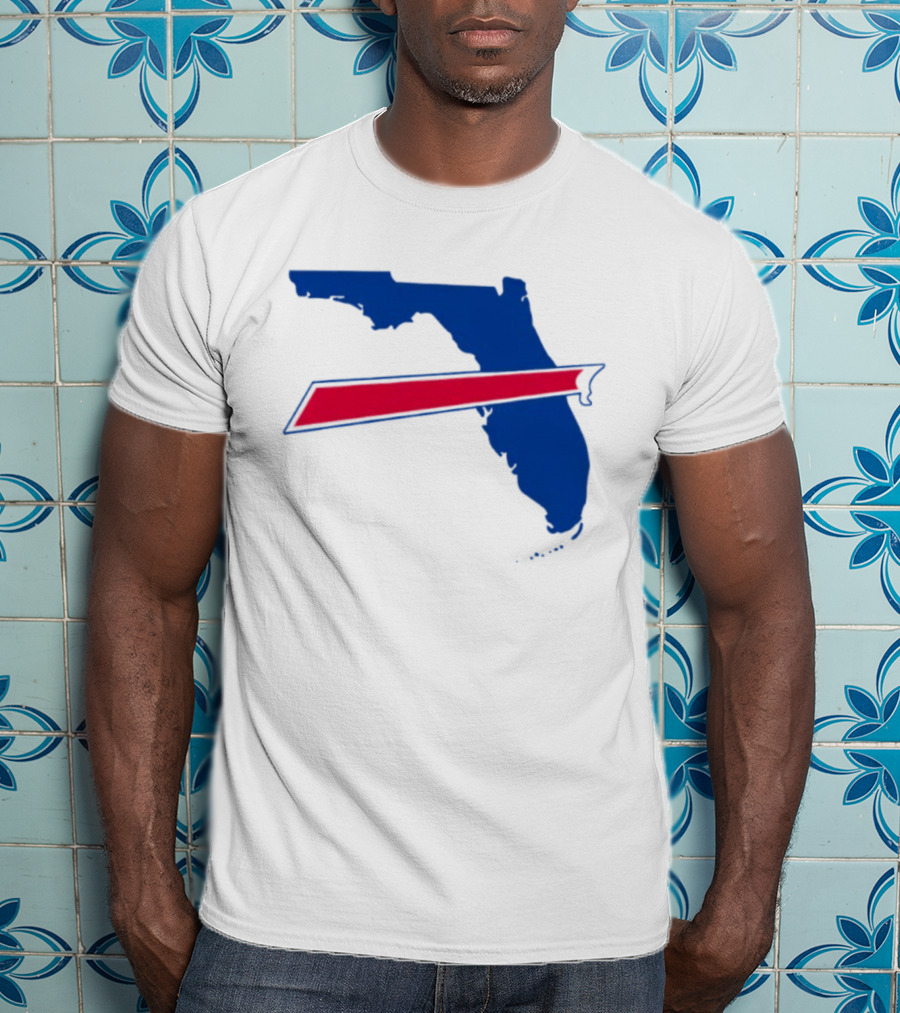 Florida Buffalo Bills Backers Map Outline Classic Fan Symbol T-Shirt