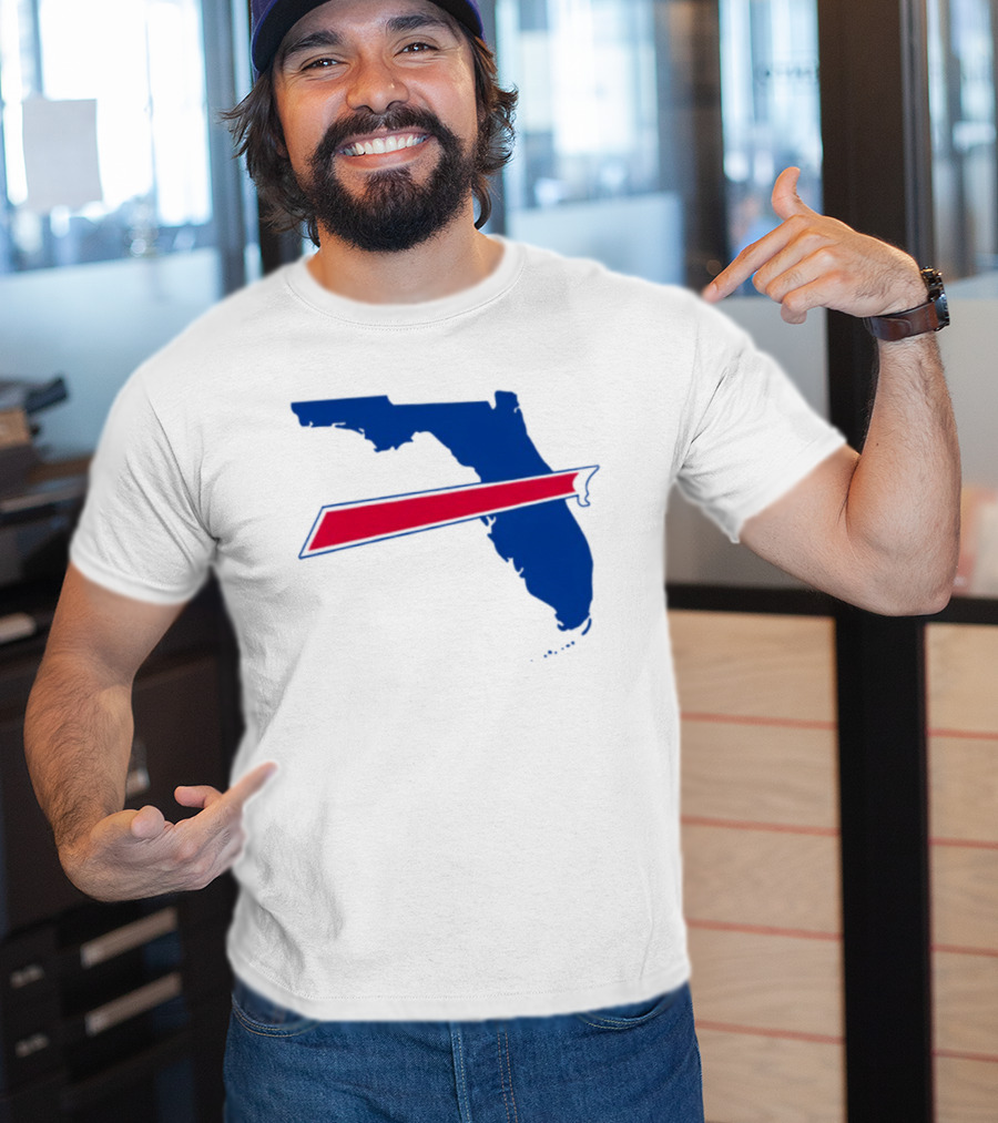 Florida Buffalo Bills Backers Map Outline Classic Fan Symbol T-Shirt