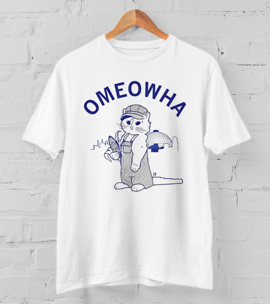 Omeowha Farmer Cat With Corn Retro Style T-Shirt
