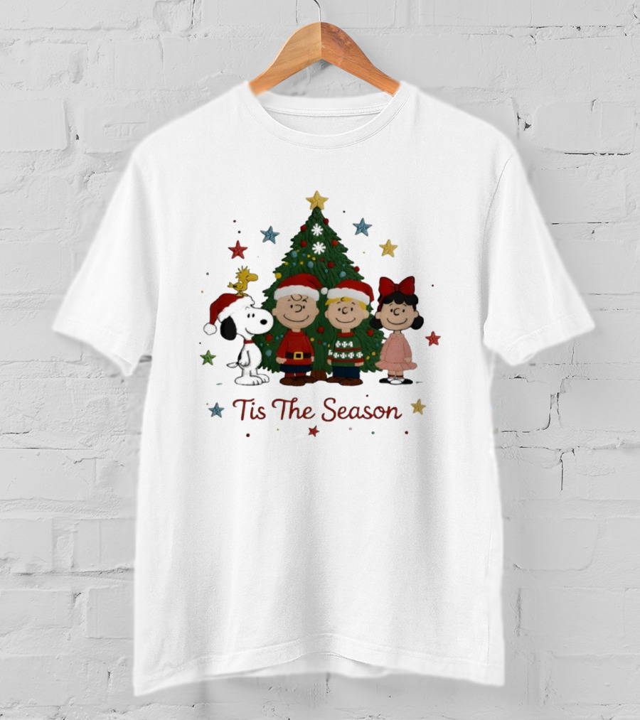 Tis The Season Snoopy And Friends Christmas Tree T-Shirt