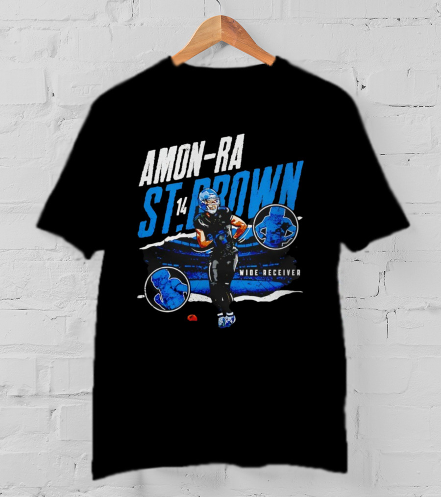 Amon-Ra St Brown 14 Detroit Lions Wide Receiver Football Player Graphic T-Shirt