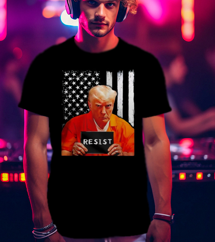 Resist Orange Prison Uniform Public Figure Shot T-Shirt