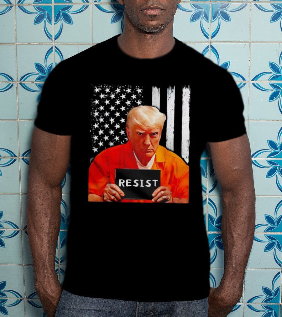 Resist Orange Prison Uniform Public Figure Shot T-Shirt
