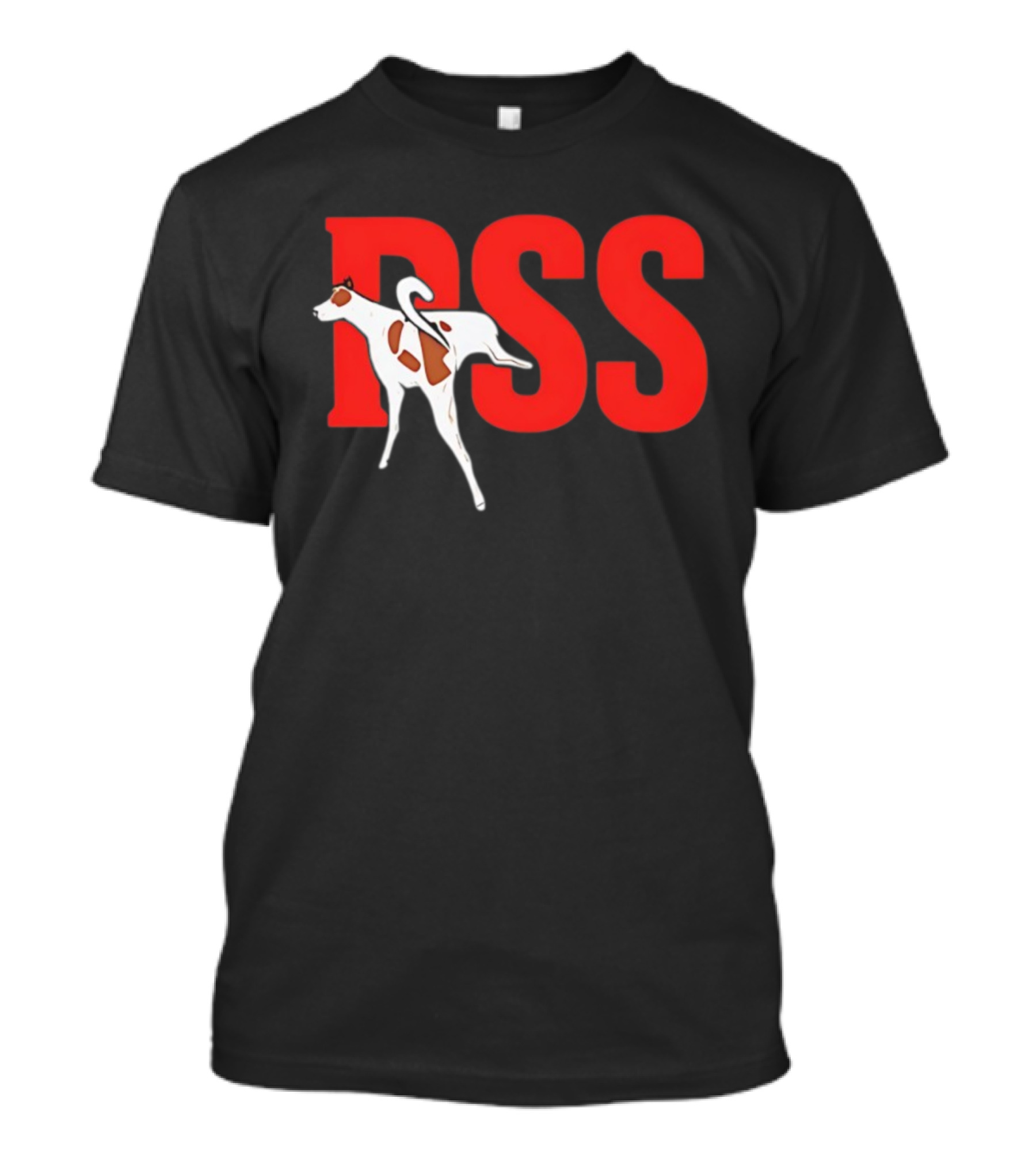 PSS Dog Peeing Humorous Red Letter Background T-Shirt