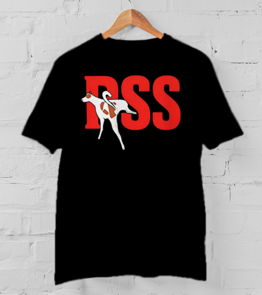 PSS Dog Peeing Humorous Red Letter Background T-Shirt