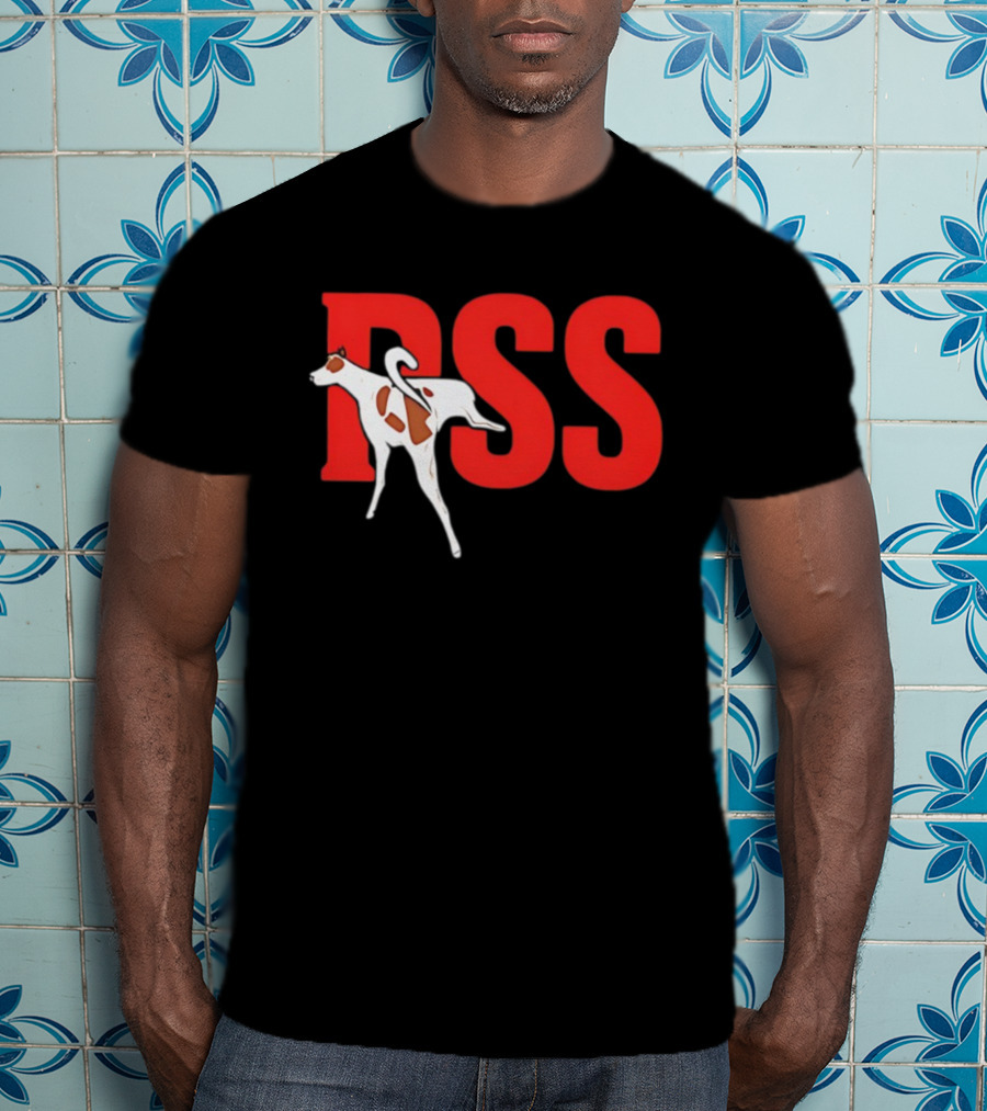 PSS Dog Peeing Humorous Red Letter Background T-Shirt
