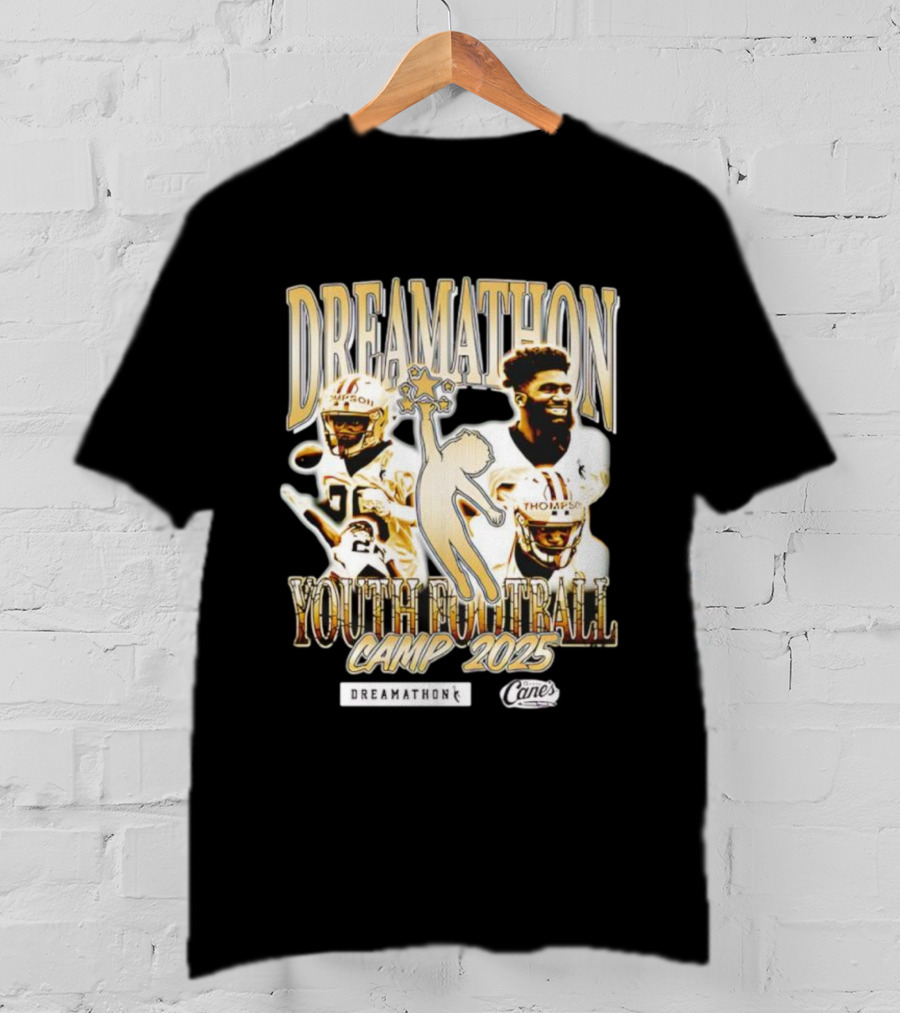 Dreamathon Football Camp 2025 Thompson New Orleans Saints Cane's T-Shirt