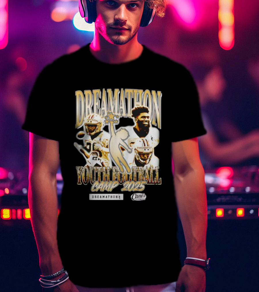 Dreamathon Football Camp 2025 Thompson New Orleans Saints Cane's T-Shirt