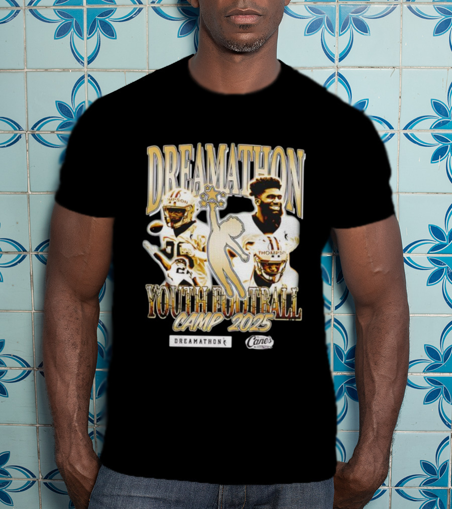Dreamathon Football Camp 2025 Thompson New Orleans Saints Cane's T-Shirt