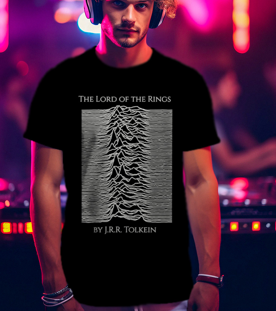 The Lord Of The Rings J.R.R. Tolkien Iconic Cover Design With Mountains T-Shirt