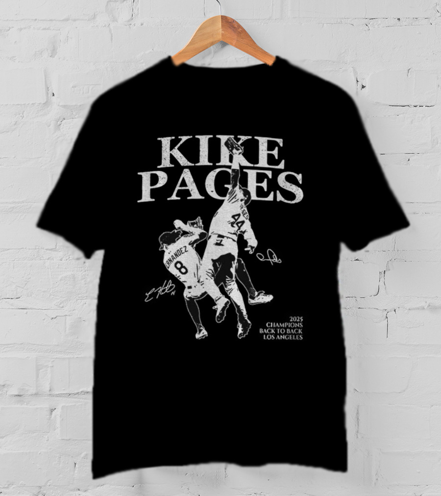 The Catch Kike Hernandez Pages Los Angeles Champs Baseball Signature T-Shirt