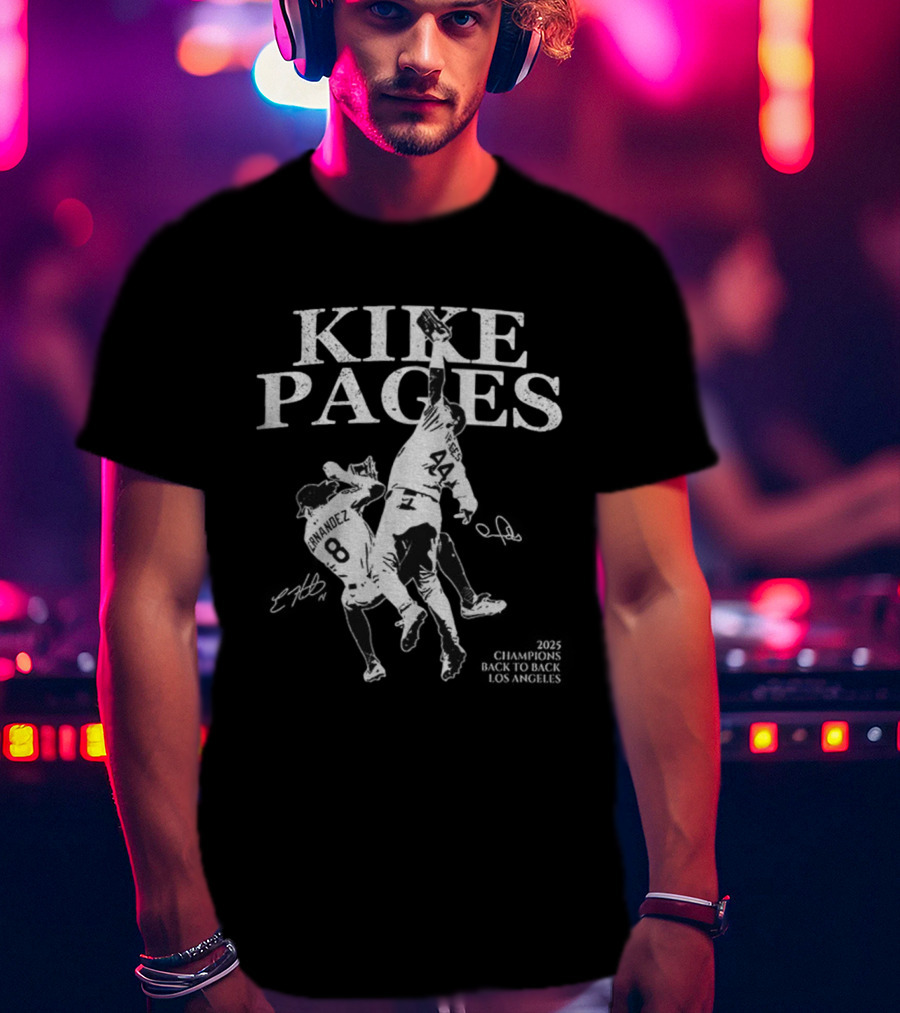 The Catch Kike Hernandez Pages Los Angeles Champs Baseball Signature T-Shirt