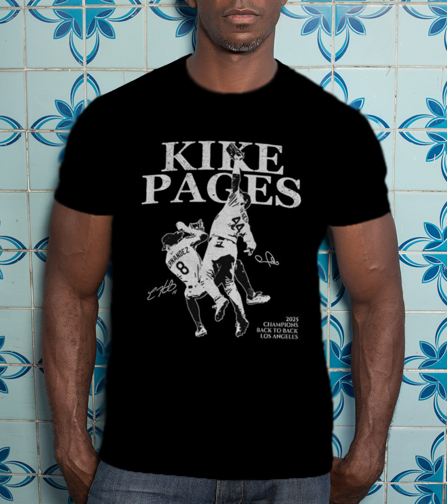 The Catch Kike Hernandez Pages Los Angeles Champs Baseball Signature T-Shirt