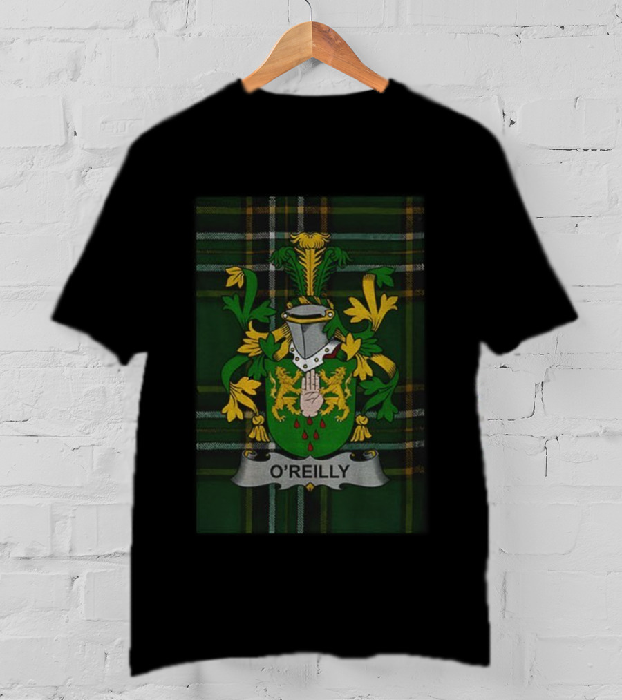 O'Reilly Personalized Irish Family Crest Coat Of Arms Plaid T-Shirt