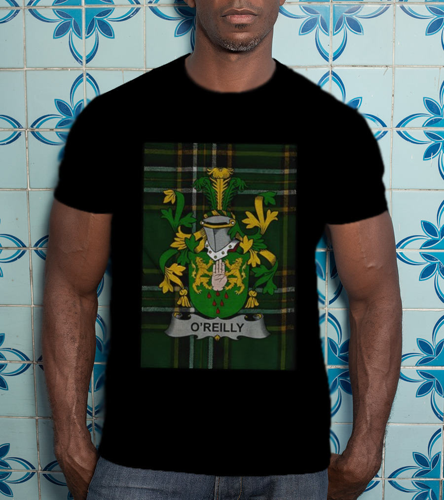 O'Reilly Personalized Irish Family Crest Coat Of Arms Plaid T-Shirt