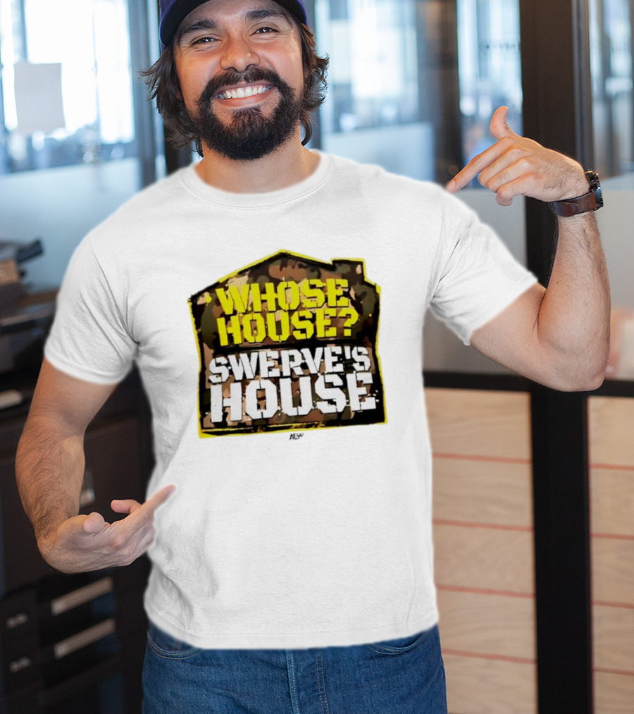 AEW Swerve Strickland Whose House Swerve's House Camo Style T-Shirt