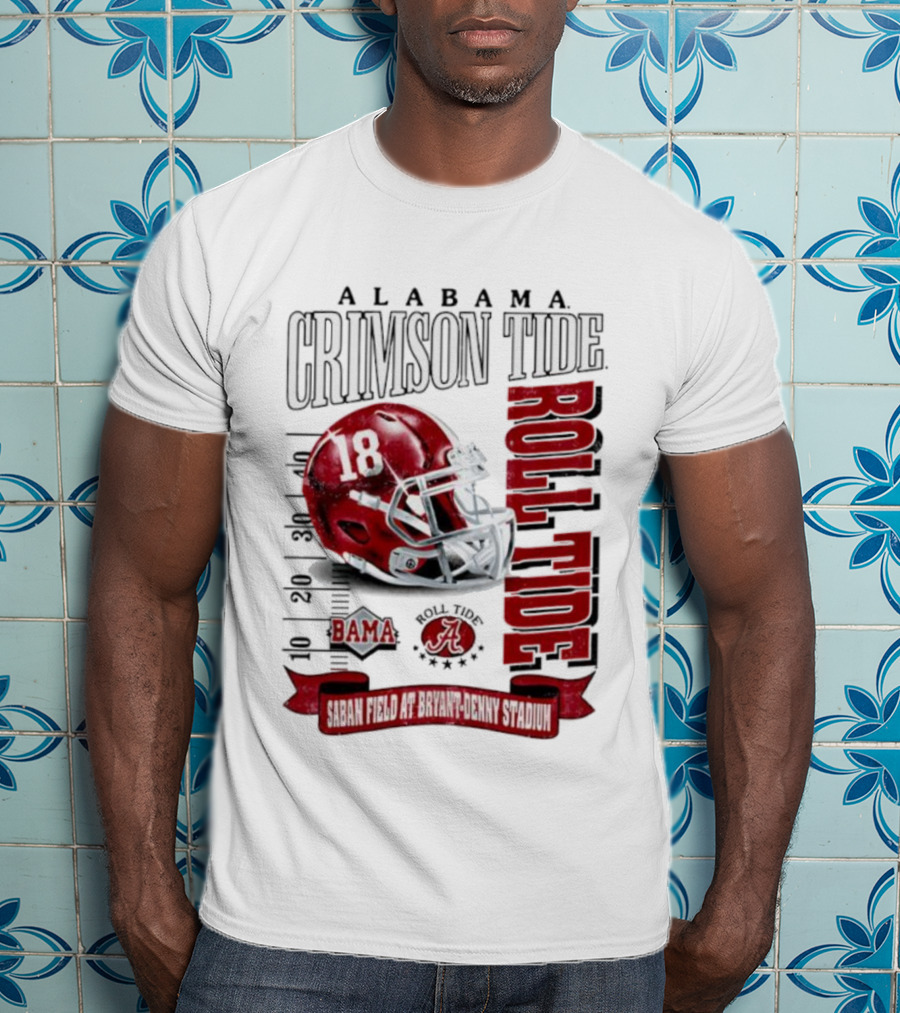 Alabama Crimson Tide Bama Roll Tide Helmet Saban Field At Bryant Denny Stadium T-Shirt