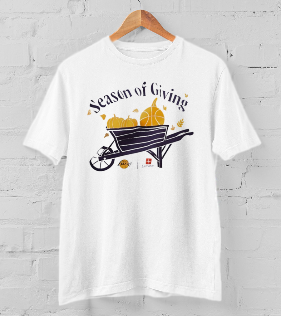 Angeles Lakers Season Of Giving Wheelbarrow Basketball Pumpkins T-Shirt