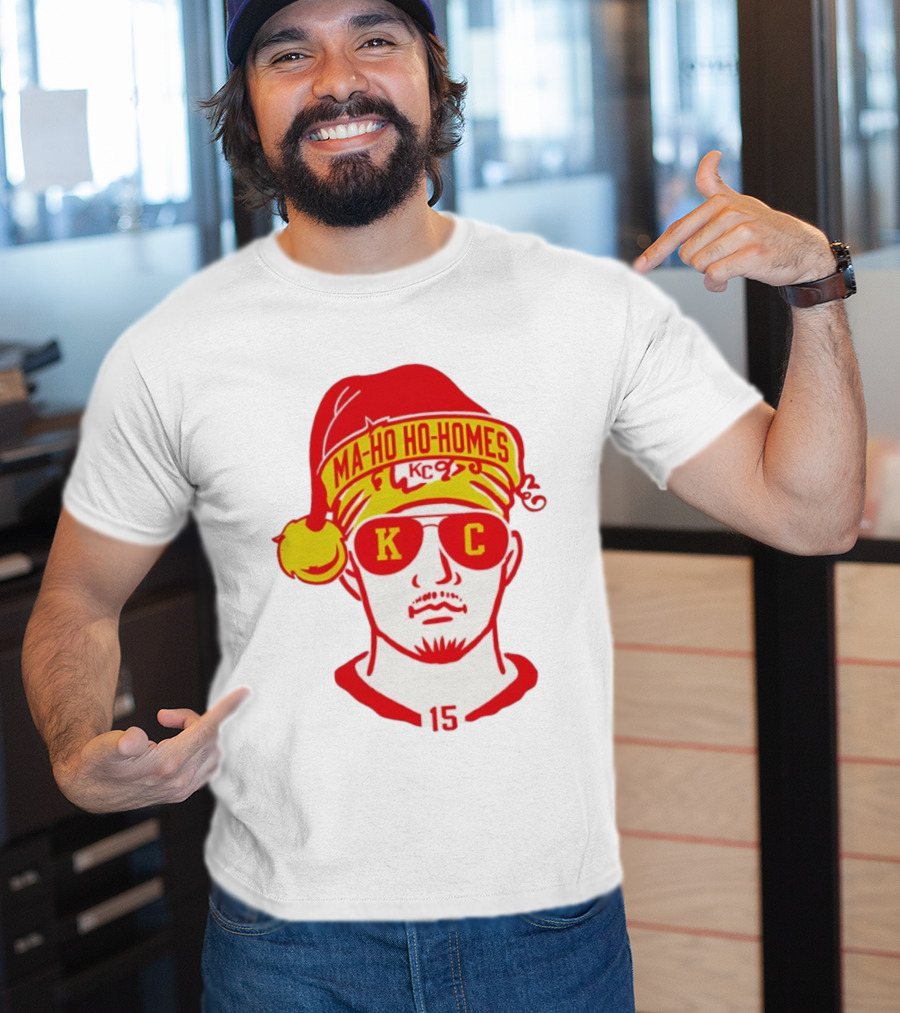 Ma-Ho-Ho-Homes KC Santa Hat Football 15 T-Shirt