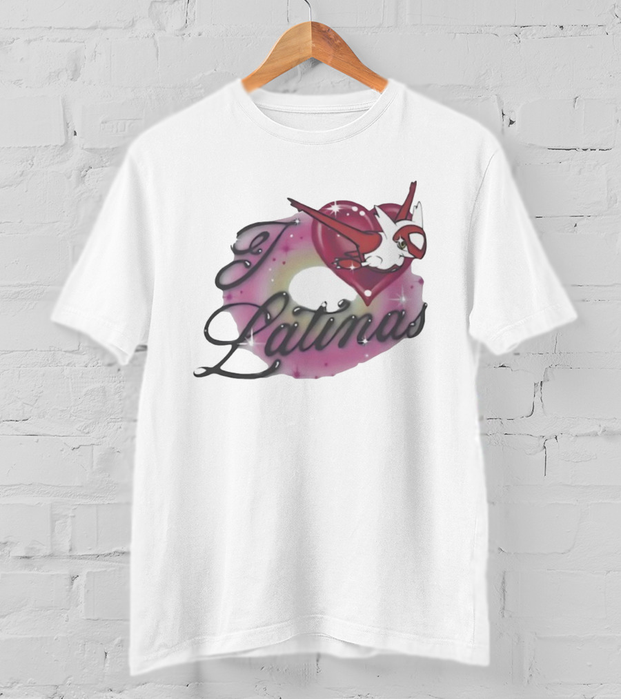 I Love Latinas Pokémon Latias Heart Design T-Shirt