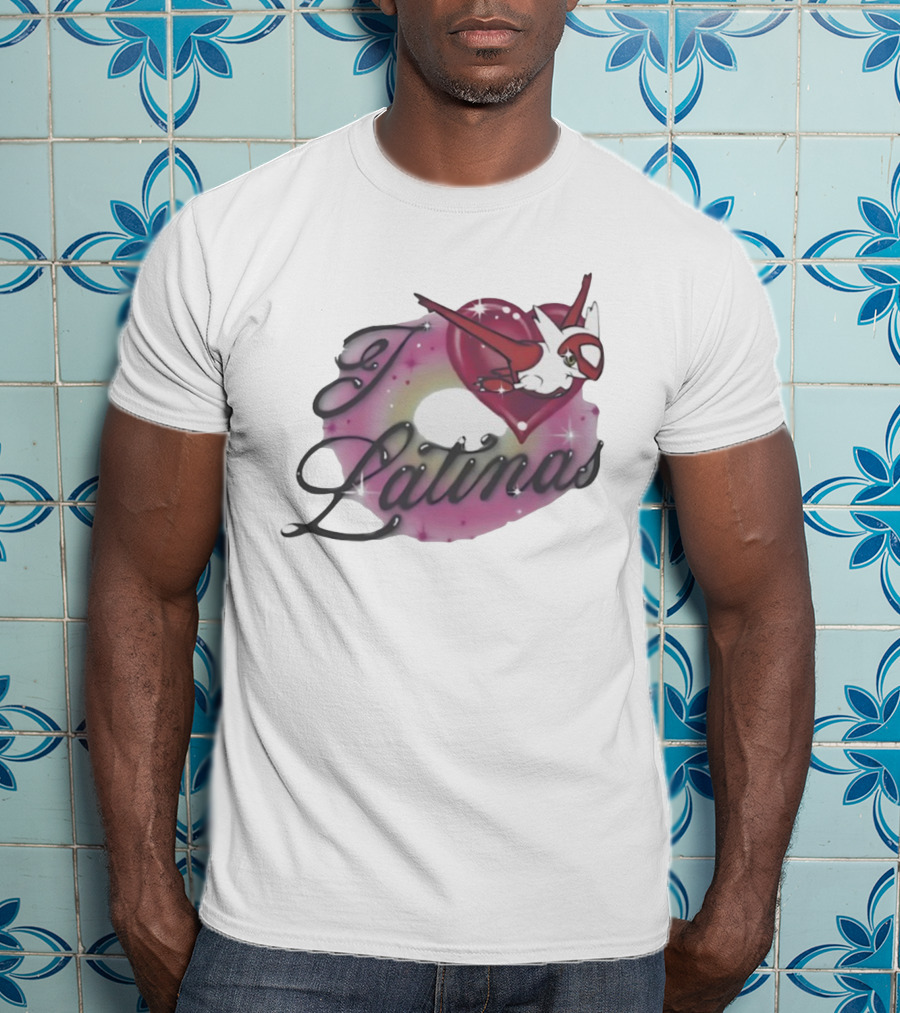 I Love Latinas Pokémon Latias Heart Design T-Shirt