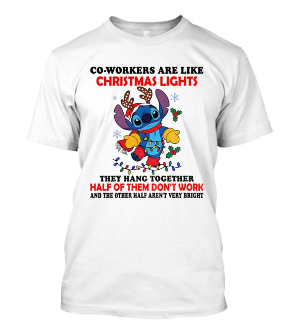 Stitch Christmas Lights Co-Workers Half Don...T-Shirt Stitch Christmas Lights Co-Workers Half Don...T-Shirt