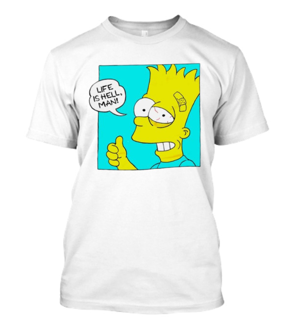 Bart Simpsons Life Is Hell Man Bandaged Head T-Shirt Bart Simpsons Life Is Hell Man Bandaged Head T-Shirt