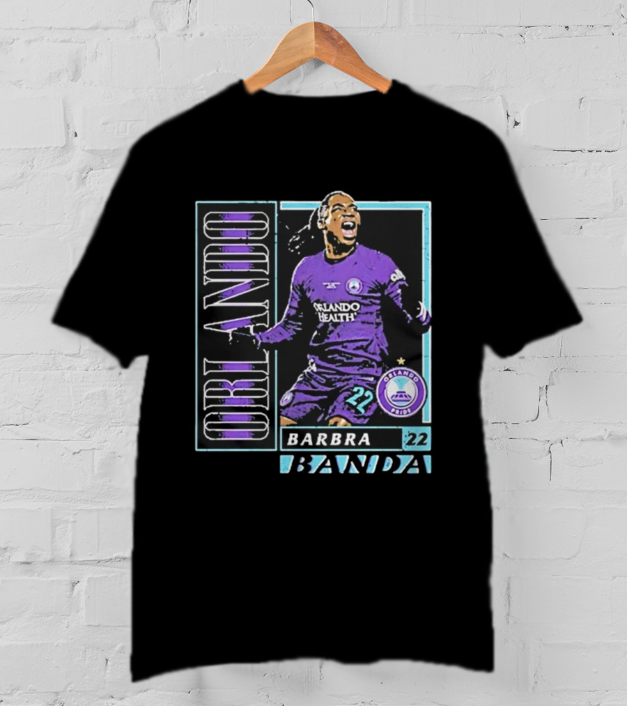 Barbra Banda Orlando Pride Vintage Card 22 Orlando Health Purple T-Shirt