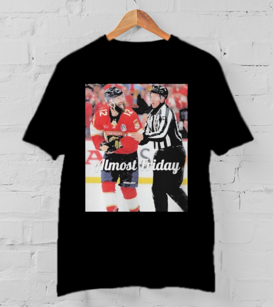 Almost Friday Florida Panthers Tongue Out Hockey Moment T-Shirt