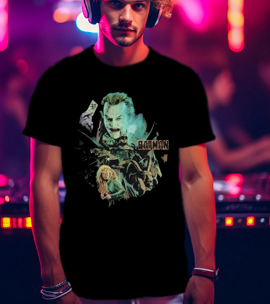 Batman Joker Dance With The Devil Playing Card Vintage Style T-Shirt