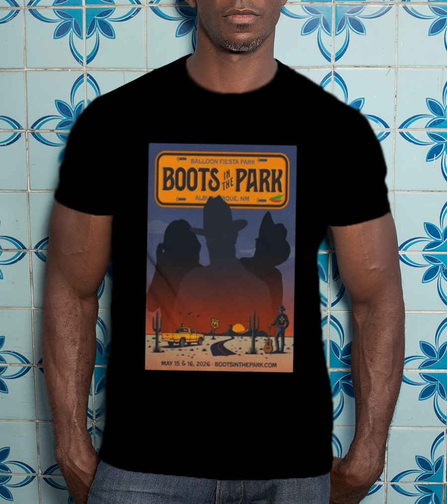 Boots In The Park Albuquerque NM Balloon Fiesta Park May 15-16 2026 Route 66 Concert Event T-Shirt
