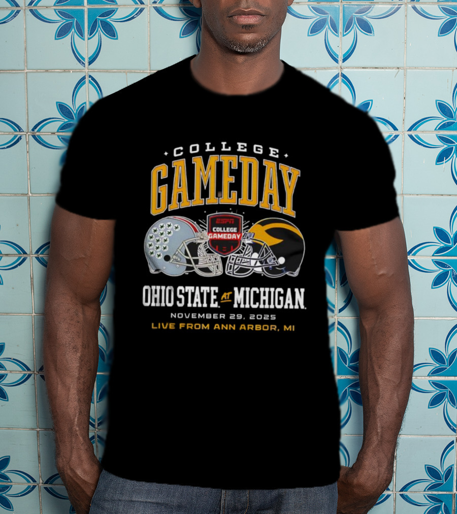 ESPN College GameDay Ohio State At Michigan Live From Ann Arbor MI Helmets T-Shirt