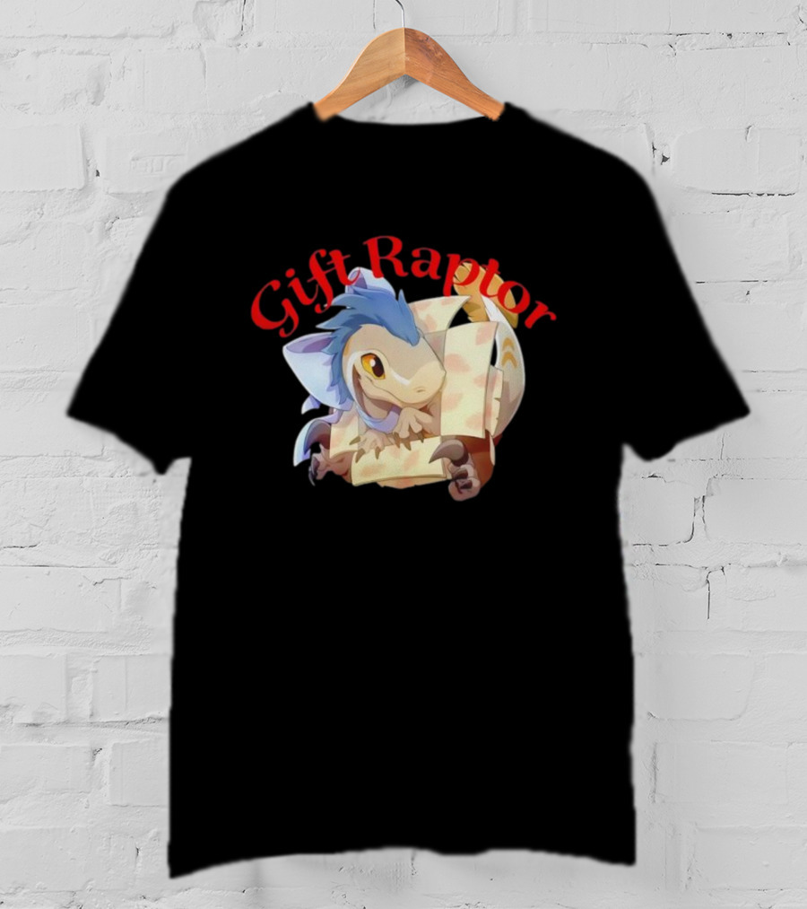 Gift Raptor Character Dinosaur Wrapped In Box T-Shirt